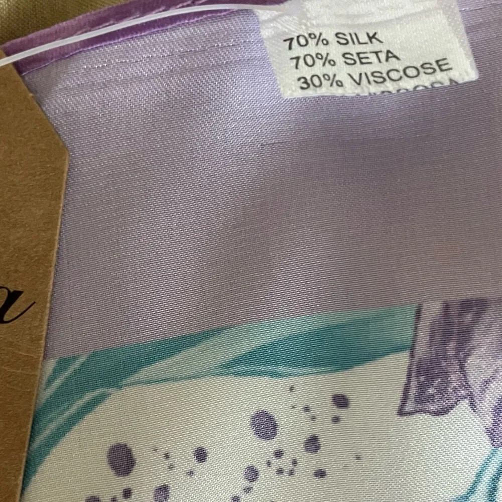 Amalfi Coast Silk Blend Lemon Square Scarf NWT